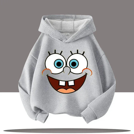 New Cute Cartoon SpongeBob SquarePants Autumn and Winter Fashion Cute Boys and Girls Daily Outing Warm Children's Hoodies