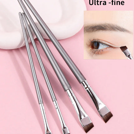 4PCS Liquid Eyeliner Brush Ultra Thin Fine Oblique Angle Flat Head Eyebrow Brush