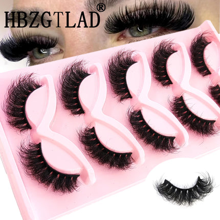 New 5 pairs natural fluffy 3D mink false eyelashes fake lashes makeup kit Mink Lashes extension eye lashes short eyelashes