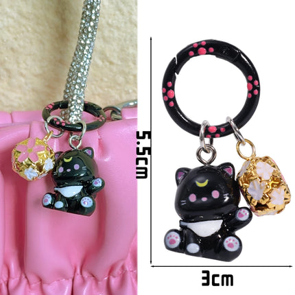 1/6Pcs Colorful Cat Bell Keychains for Friends Backpack Phone Pendant Hangings Couple Cartoon Animal Paw O-shaped Keychains