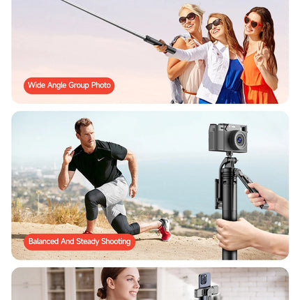 TOKQI Extendable Tripod with Bluetooth Remote,1/4'' Screw,Phone Holder,72inch Monopod for Smartphone Camera Projector brackets