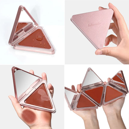 Lakerain Triangle Cream Blush Cream Matte Cream Non-greasy Easy to Push Color Saturation High Natural Rosy Rouge Blush Cream