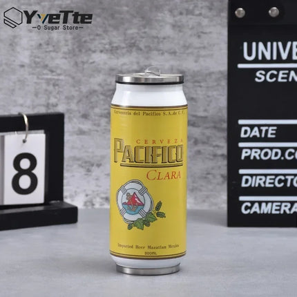 500ML Termos Beer Cup 304 Stainless Steel Car Thermos Cola Can Laser Printing Botella De Acero Inoxidable Ninos Garrafa Termica