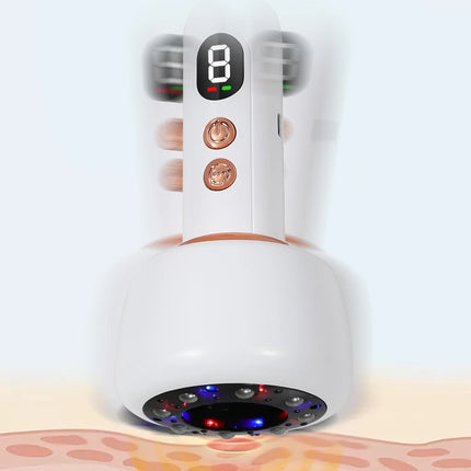 USB Rechargeable Abdominal Massager for Hot Compress and Adjustable Guasha Cupping Intensity Arm and Leg Massage Handheld