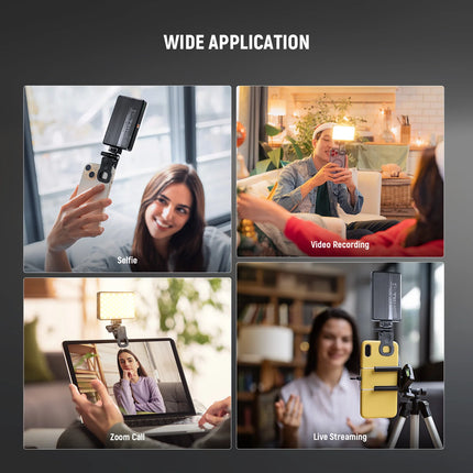 NEEWER LED Selfie Phone Light, Rechargeable 2500-9000K Clip On Fill Light ,CRI95+ Dimmable Video Conference Lighting for iPhone