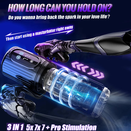 High Speed Automatic Thrusting Rotating Piston Stroker Masturbator Telescopic Vagina Blowjob Masturbation Sex Toys for Men 18