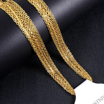 LUXUKISSKIDS 10pcs/lot 1/2mm Basic Batch Chain Rose Gold Color Necklaces Stainless Steel Chains For Women Wholesale DIY Jewelry