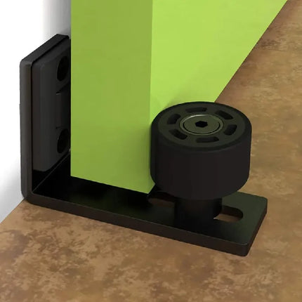 8-in-1 Barn Door Hardware Kit, Anti-Sway Floor Guide and Top Mount Track, Sliding Door Accessories with Floor Guide