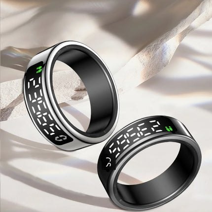 Smart Ring with Display Screen Touch Charging Fitness Tracker Heart Rate Blood Oxygen Monitor Sleep Tracker Wearable Technology