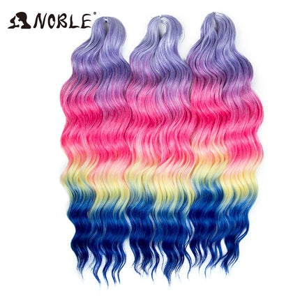 Noble Braiding Hair 300g 24 Inch ANNA Curl Hair Water Wave Twist Crochet Hair Synthetic Rainbow Color Braiding Hair Extensions