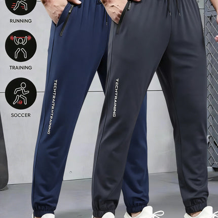 2-Piece Summer Breathable Ultra Thin Men's Stretchy Sweatpants Casual Joggers For Workout Outdoor Wear