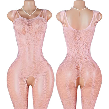 Hot Erotic Crotchless Lingerie Women Lace Open Bras Set Mesh Floral Print Bodystockings Sexy Teddy Bodysuits Porn Underwear Sets