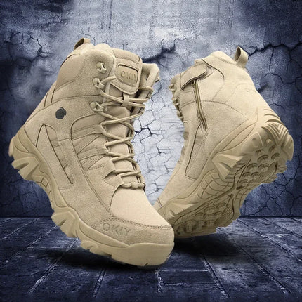 2024 Fashion Men's Desert Combat Boots Outdoor Leather Hiking Shoes Men Hunting Work Safty Boots Men's Short Boots ankle boots