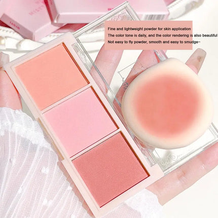 Natural 3 Colors Face Blush Powder Cheek  Cheek Tint Matte Cosmetics Blusher Face Up Make Brightens The appearance And The Color