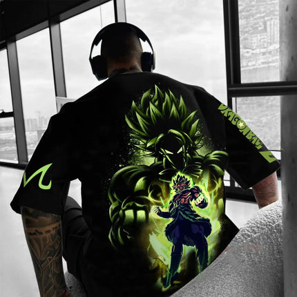 2026 New Dragon Ball Z Broly Printed Men's T-shirt Summer Trendy Anime Streetwear Women Short Sleeve Tees Casual Tops Y2k Clothe