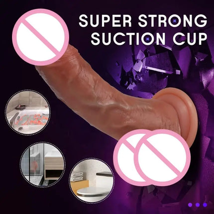 Discreet Silicone Dildo Vibrator Heating Wireless Remote Telescopic with Suction Cup For G-spot Realistic Dick Sex Toy for Women