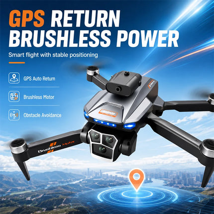 ZNLYRION S158 GPS Drone with Triple 4K HD Camera Brushless Motor 5G FPV Optical Flow Hover 2KM Long Range Foldable RC Quadcopter