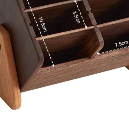 Walnut Cosmetic Organiser Desk-top Vanity Unit Lipstick & Eyeshadow Organiser Makeup Brush Holder Large Capacity Storage Rack