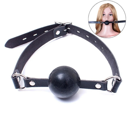 Adult Harness Mask Gags Ball Sex Toy Set with 42mm Silicone Open Mouth Ball Gag for Couple BDSM Restraint Silent Erotic Games
