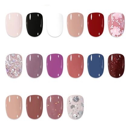 16 Colors Water-Based Nail Polish Set 10ml Nude Red Pink Peel-Off Air-Dry Nail Art Polish Kit Manicure No Need Lamp
