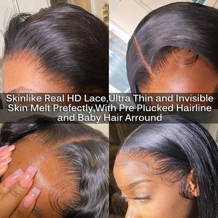 Invisible HD Lace Pre Everything 13X6 Lace Frontal Straight Hair 7X7 Closure Only Melt Skins Pre Plucked 100% Remy Human Hair