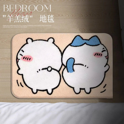 Kawaii Chiikawa Cute Rug Plush Floor Mat Bathroom Non-Slip Carpet Car Cushion Soft Living Room Decor Usagi Hachiware Gift Toy