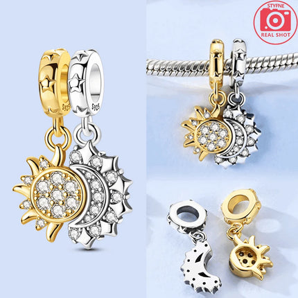 Real Silver S925 Beads Forever Friend Love Star Charms Fit Original Bracelet DIY Bead for Women Jewelry Fine Gift Original