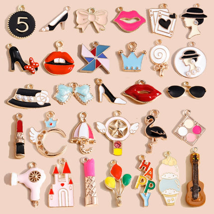 10pcs 21*24mm Fancy Pressed Powder Makeup Box Charms for Jewelry Making Accessories Lady Necklaces Earrings Pendants Keychain
