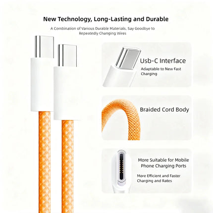 3PCS USB C Cable to USB C 240W Fast Charging Charger Cable Supports Fast Charging For iPhone 17 16 15 Samsung Huawei Xiaomi etc