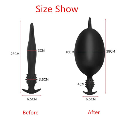 Super Long 5 Beads Inflatable Anal Plug Silicone Column Expandable Big Butt Plug Dildo Pump Ass Dilator BDSM Sex Toy for Couples