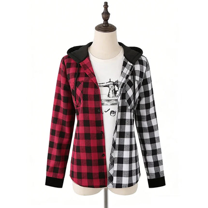New Men Hooded Plaid Shirt Men Clothes Fashion Big Pocket Design Spring Autumn Long Sleeve Casual Shirt Tops