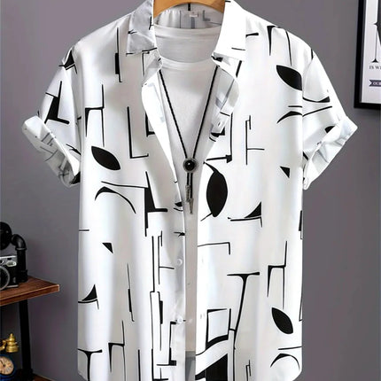 Simple Men's Shirt 3D Printed Retro Fashion Topshort Sleeve Beach Sweatshirt Street Hawaii Short Sleeved Shirt Men's Clothing