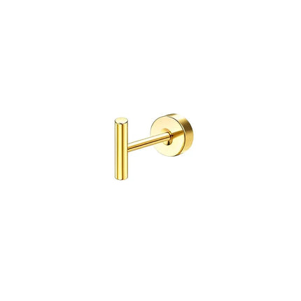Bobisty 1pc Earrings Surgical Stainless Steel Earrings for Women Dainty Flat Back Earring Stud Hoop Cartilage for Sensitive Ears