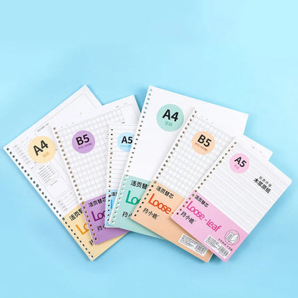 A5/B5/A4 Loose - Leaf Refills - 60 Sheets, Multi - Style Notebook Inserts Grid/Line/Blank Inner Page Refill