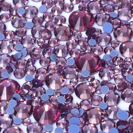 QIIY Mixed Size SS6-SS30 Glass Hot Fix Rhinestones Crystal Flatback Iron On Stones For DIY 3D Nail Art Fabric Clothes Decoration