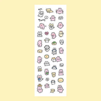 Cartoon Stickers Korean Cute Graffiti Style Rabbit Stickers Kawaii Cartoon Animal Stickers Hand Account Diary Scrapbook Stickers