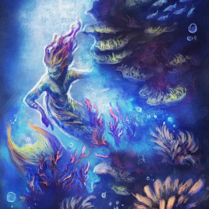 Mermaids and Mermen Myth Mysterious Deep Sea Fantasy Artwork Poster Vintage Mermaid Horro Poster Canvas Painting Wall Pictures