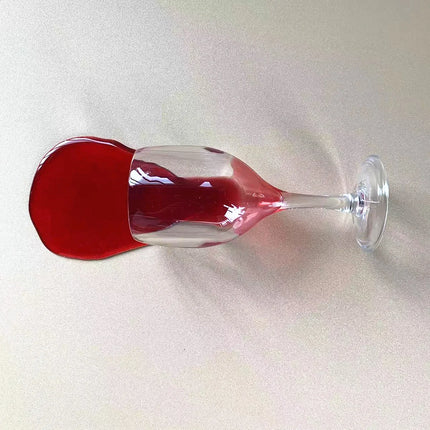 Funny Fake Knocked Over Wine Glass Prank Realistic Novelty Home Bar Decor Hilarious Party Trick April Fools Gift Viral TikTok
