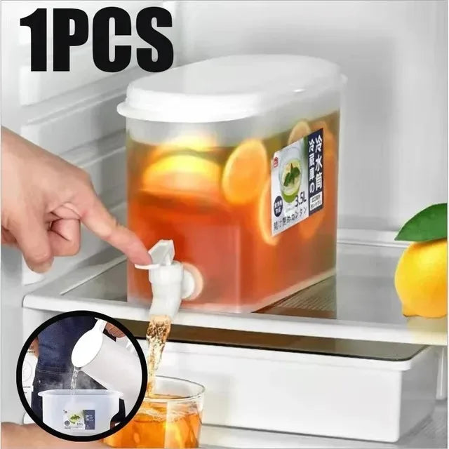 Effortless And Convenient 3.5 L Water Drink Dispenser Juice Container With Tap Large Capacity Cold Water Pitcher Drink Dispenser