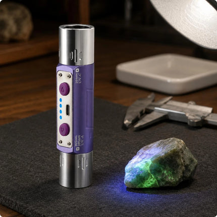 Two Wavelength Flashlight Type-C Charging Handheld Tool Portable Gear Gift Box