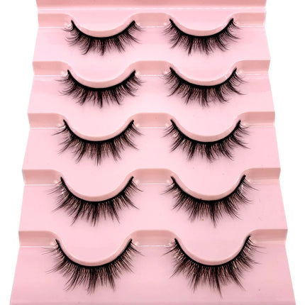 New 5 pairs natural fluffy 3D mink false eyelashes fake lashes makeup kit Mink Lashes extension eye lashes short eyelashes