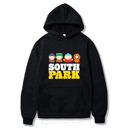 South Park Anime Pattern Hoodie Fashion Warm Coat Men's Autumn and Winter Season Hoodie Street Black Long Sleeve Hoodie