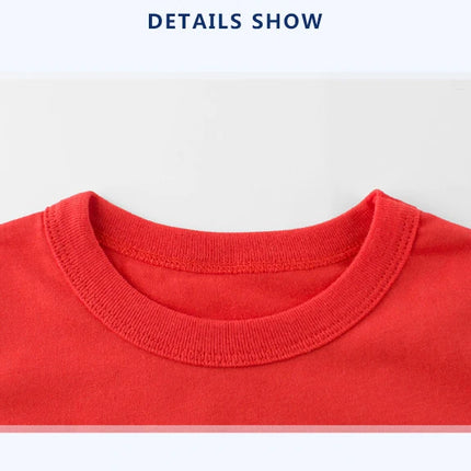 1-7 Years Kid Baby Clothing Boys Girls T-shirt Summer Solid Color Short Sleeve Round Neck Tops Kids Clothing