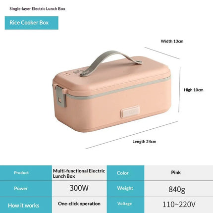 Hot Selling Stainless Steel Portable Electric Heating Lunch Box With Auto Warming Function for Office Travel and Camping Use