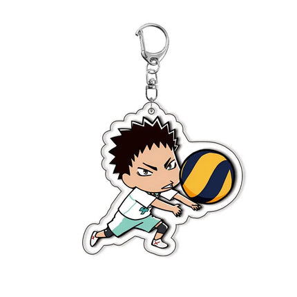 28 Styles Anime Haikyuu!! Acrylic Keychain Hinata Shoyo Tobio Kageyama Daichi Sawamura Cartoon Popular Key Ring Jewelry Charm