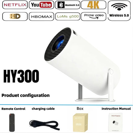 HY300 Video Game Projector 2026 New Outdoor portable 4KWifi 1080P 1280 720P HD Home Cinema Video Movies LED Projetor