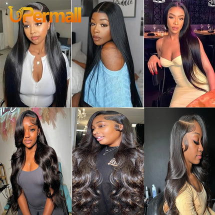 Upermall 5X5 6X6 7X7 Pre Plucked Swiss Lace Closure Straight Body Wave Transparent Can Be Bleached Brazilian Human Hair On Sale