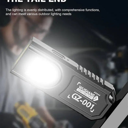 Powerful Mini LED Flashlight USB Rechargeable COB Keychain Hanging Work Light Waterproof Outdoor Emergency Camping Pocket Torch