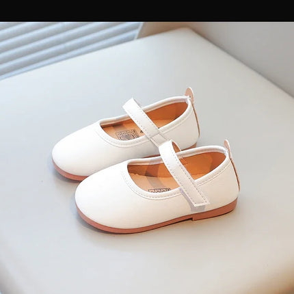 Girls Simple Leather Flat Shoes Fashion Princess Sweet Kids Flats Children Mary Janes for Wedding Party Classic Style Elegant