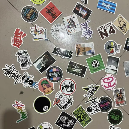 34/50pcs various trendy and cool waterproof skateboard car stickers
